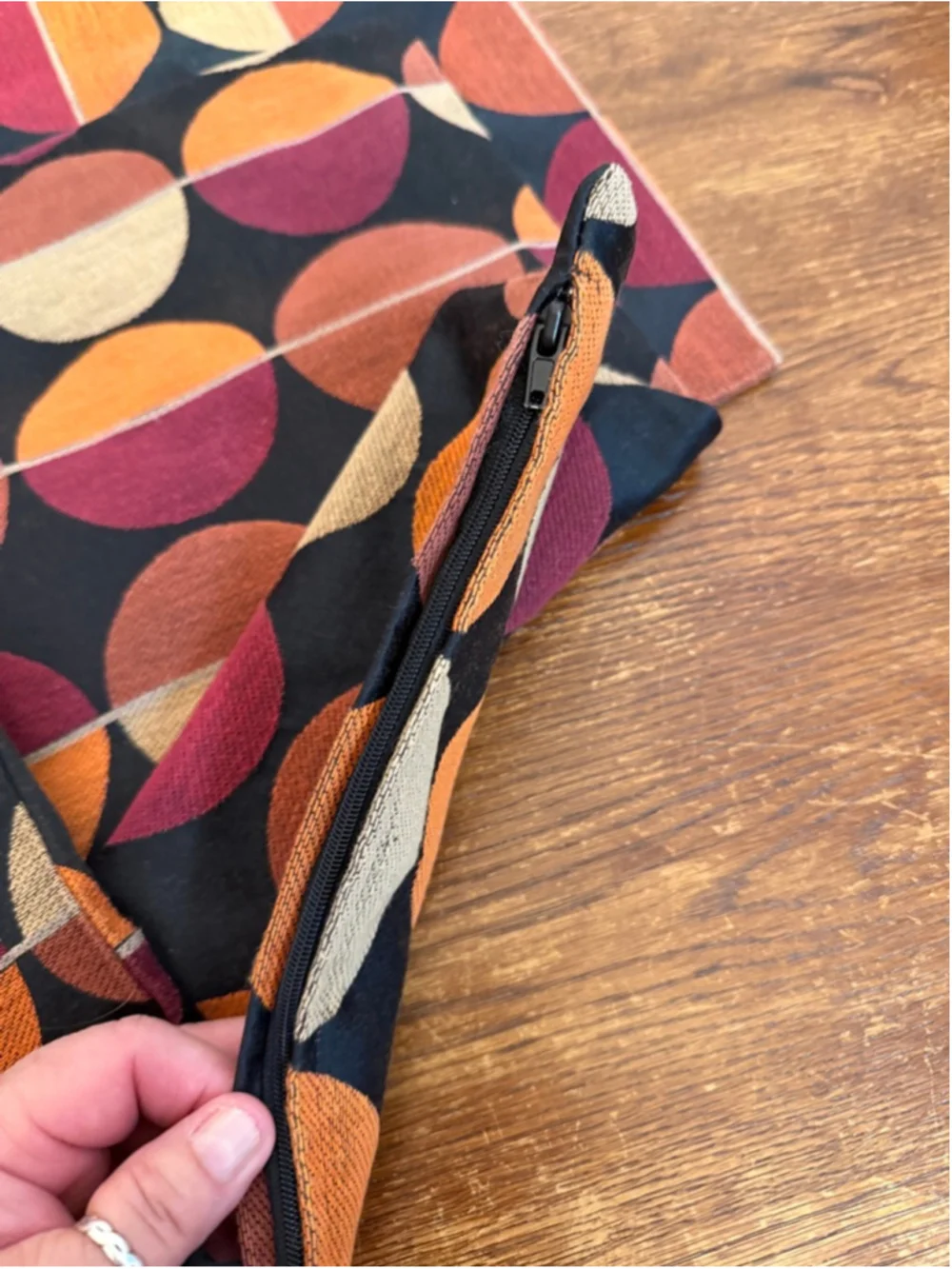 Set of 2 Mid Century Modern Pillow Covers Retro Geometric Circles 16x16 Zipper